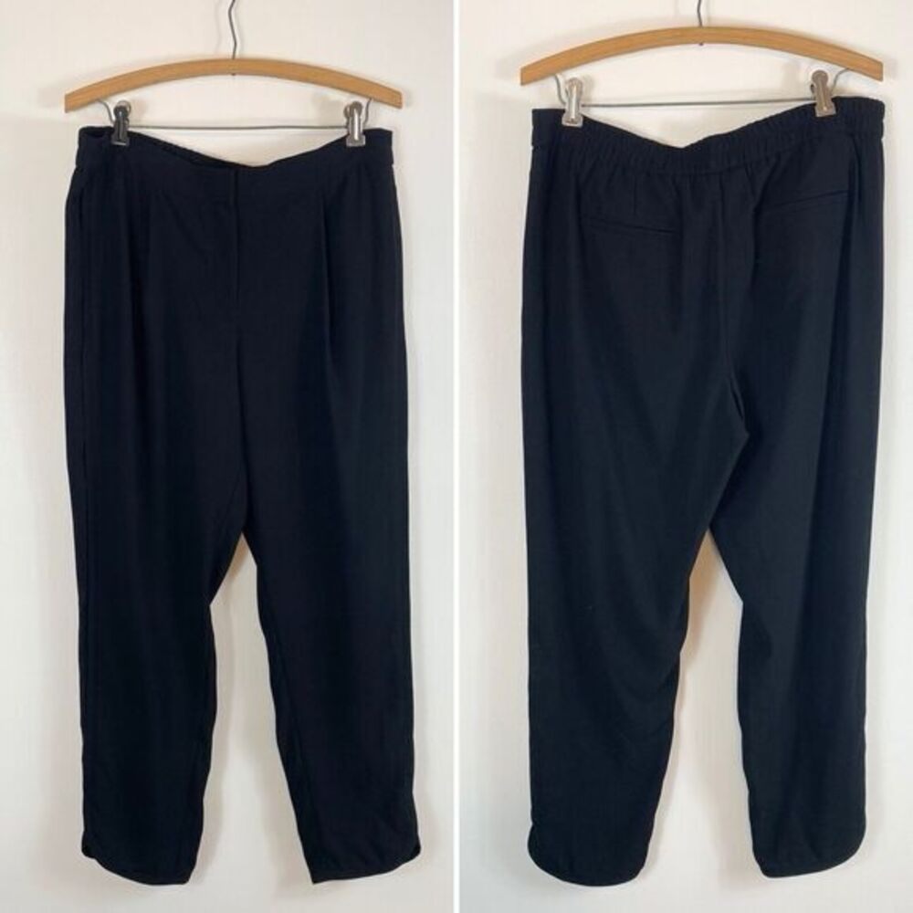 Talbots Pants Womens Size 10 Black Straight Polyester Stretch Side Seam Pull On